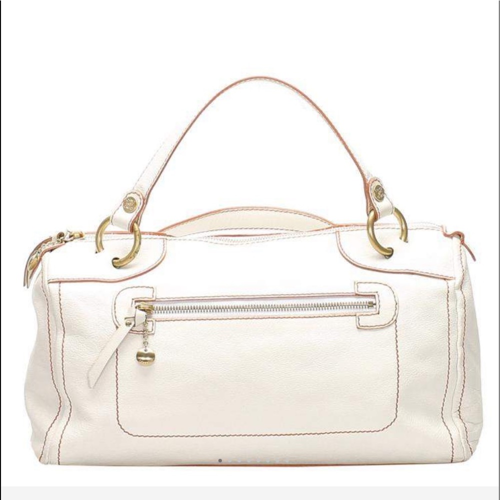 Céline Boogie Leather Satchel Shoulder Tote Bag Zipper Pockets Hobo Y2K Vintage